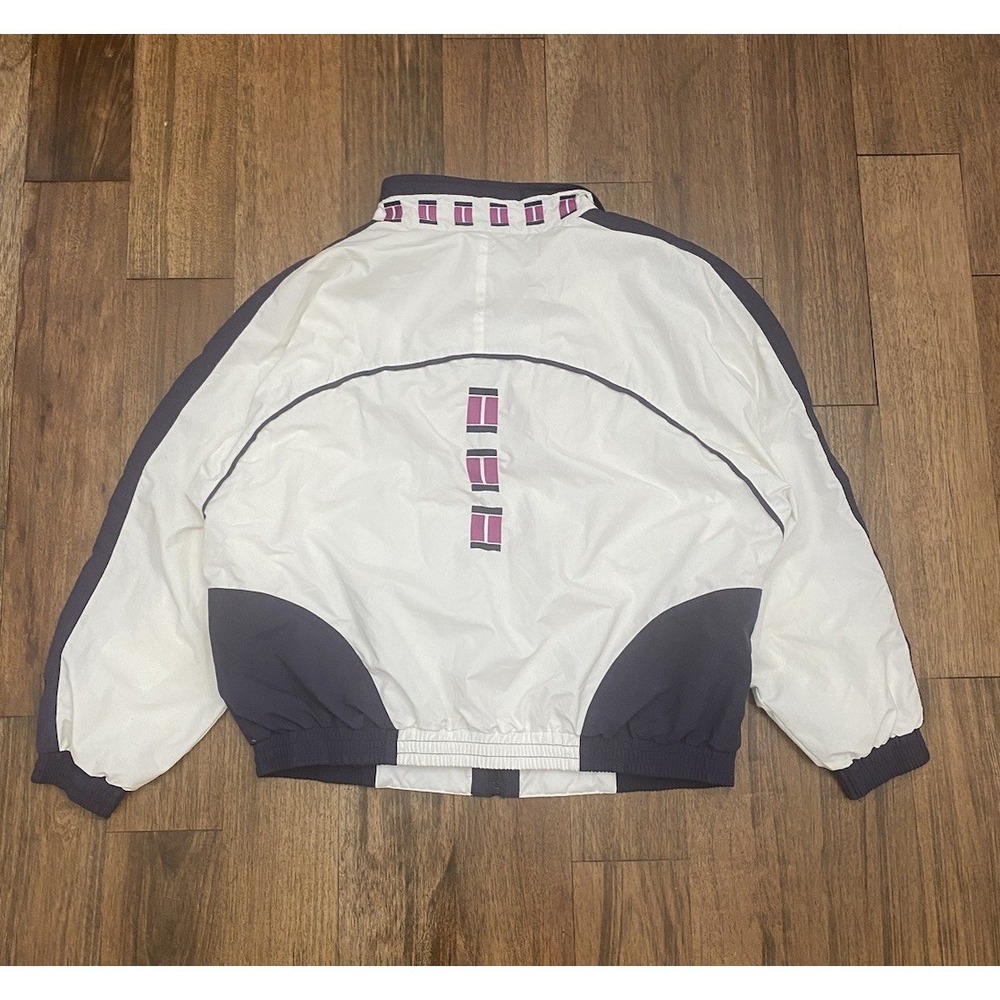 Prince Sportswear Vintage Windbreaker Jacket Men's XL White Blue Pink 90's - Picture 4 of 4